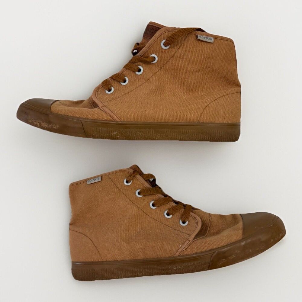 Bangs Sneakers Womens Size 9.5 High Top Brown Neutral Minimalist Mens Size 8